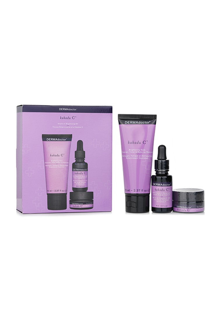 DERMADOCTOR - Kakadu C Vitamin C Brightening Kit: Daily Cleanser 70ml + 20% Vitamin C Serum 15ml + Eye Souffle 15ml 3pcs