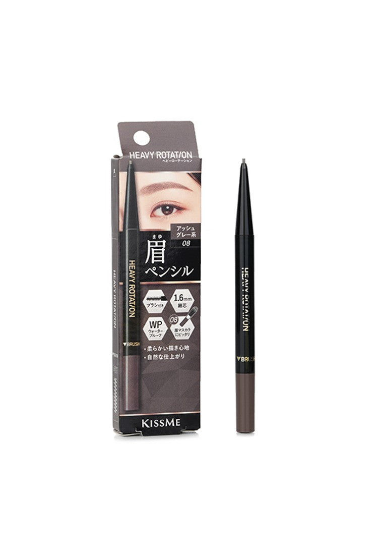 KISS ME - Heavy Rotation Eyebrow Pencil - # 08 Ash Grey 0.09g/0.003oz