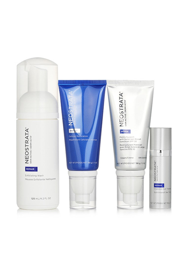 NEOSTRATA - Skin Active Repair Kit: Exfoliating Wash + Matrix Support SPF30 + Cellular Restoration + Intensive Eye Therapy 4pcs