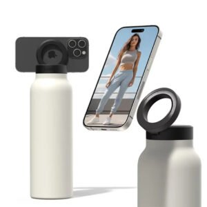 Botella de Agua Deportiva con Soporte Magnético para Móvil