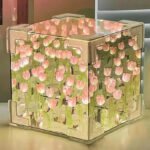 Lámpara Espejo Infinito de Tulipanes Cubo Decorativo LED 2 en 1