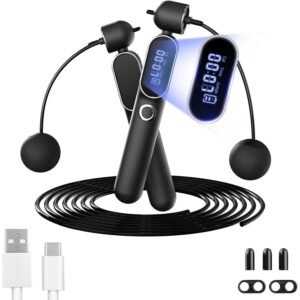 Comba de saltar digital 2 en 1 para entrenar en casa sin tropezar