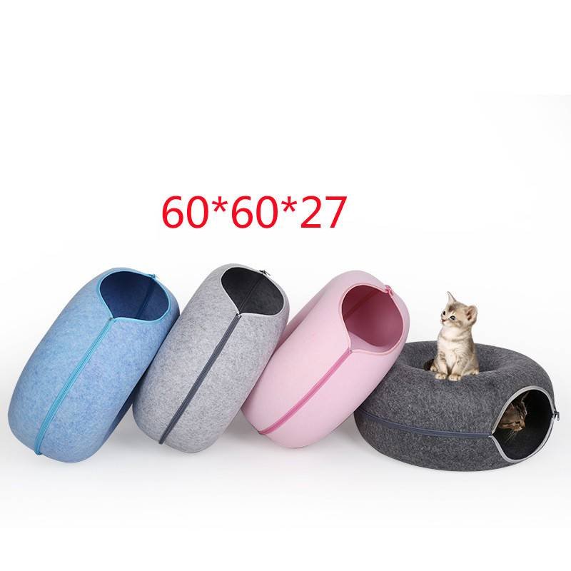 Cama túnel para gatos de fieltro modular con cremallera - 4