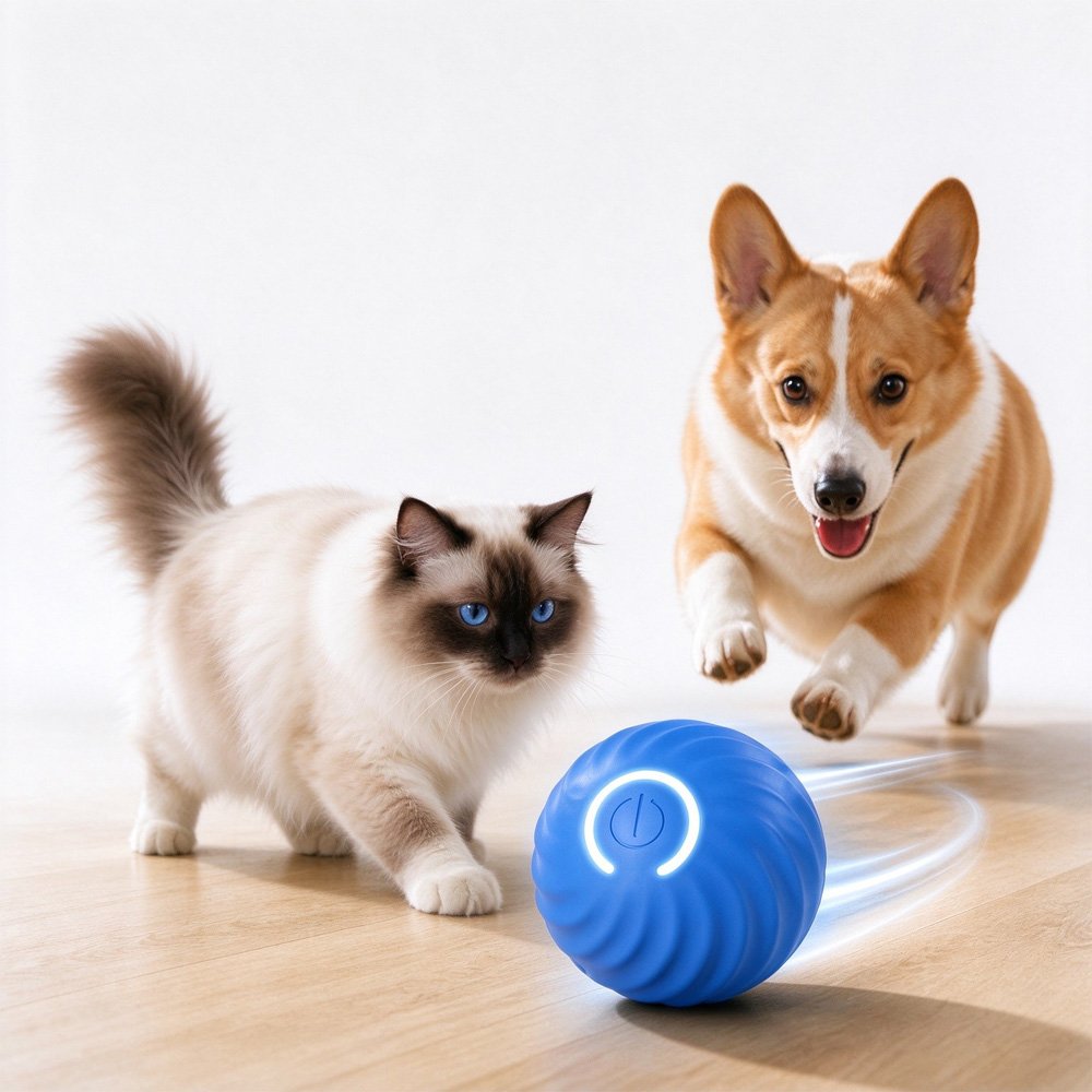 Pelota Interactiva para Mascotas con Sensor de Movimiento Inteligente