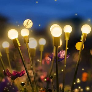 Luces solares para jardín con efecto luciérnaga en movimiento