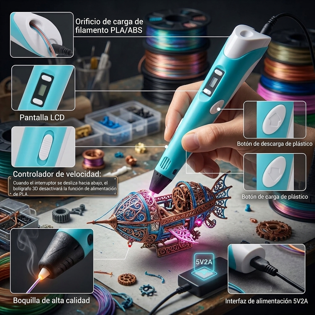 Bolígrafo 3D para niños con pantalla LCD + REGALOS - Imagen 2